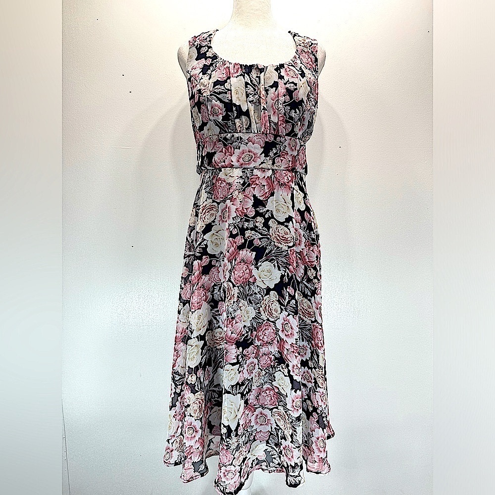 Floral Dress Chiffon High Waist Sleeveless ModCloth by Connected Apparel NEW